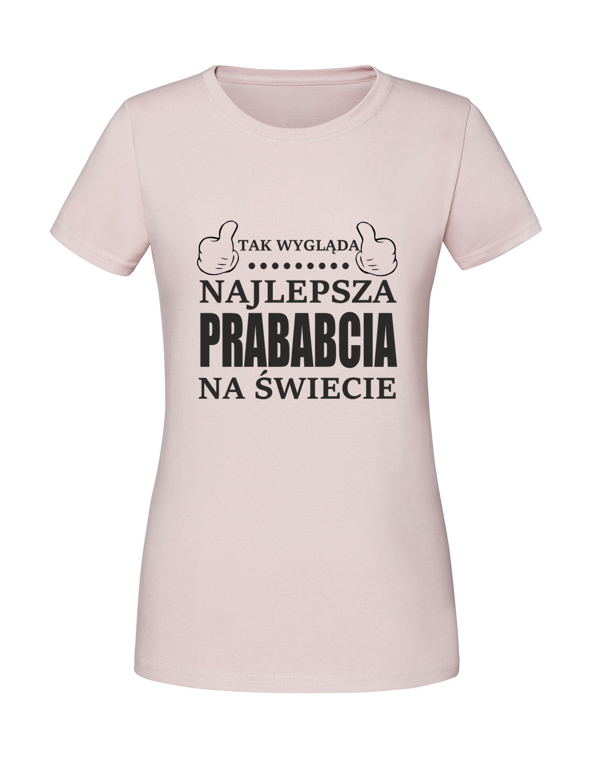 BB00034_pudrowy_roz.png Damska koszulka z nadrukiem – Najlepsza Prababcia - obrazek 1