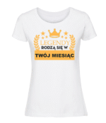 Damska koszulka  z nadrukiem – LEGENDY RODZĄ SIĘ W LISTOPADZIE KOSZULKI NA URODZINY - obrazek 3