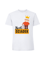 Męska koszulka  z nadrukiem – KRÓL DZIADEK v1 - obrazek 7