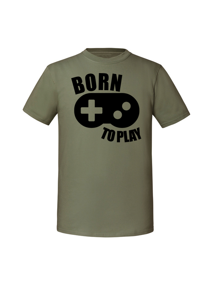 GA00001_olive.png Męska koszulka  z nadrukiem – Born to play - obrazek 4