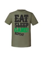 Męska koszulka  z nadrukiem – EAT SLEEP GAME REPEAT - obrazek 4