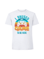 Męska koszulka  z nadrukiem – I PAUSED MY GAME TO BE HERE - obrazek 4