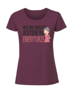 Damska koszulka  z nadrukiem – NIC NIE MUSZĘ JESTEM NA EMERYTURZE v1 - obrazek 3