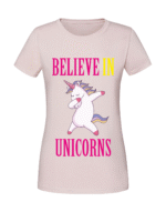 Damska koszulka  z nadrukiem – believe-in-unicorns