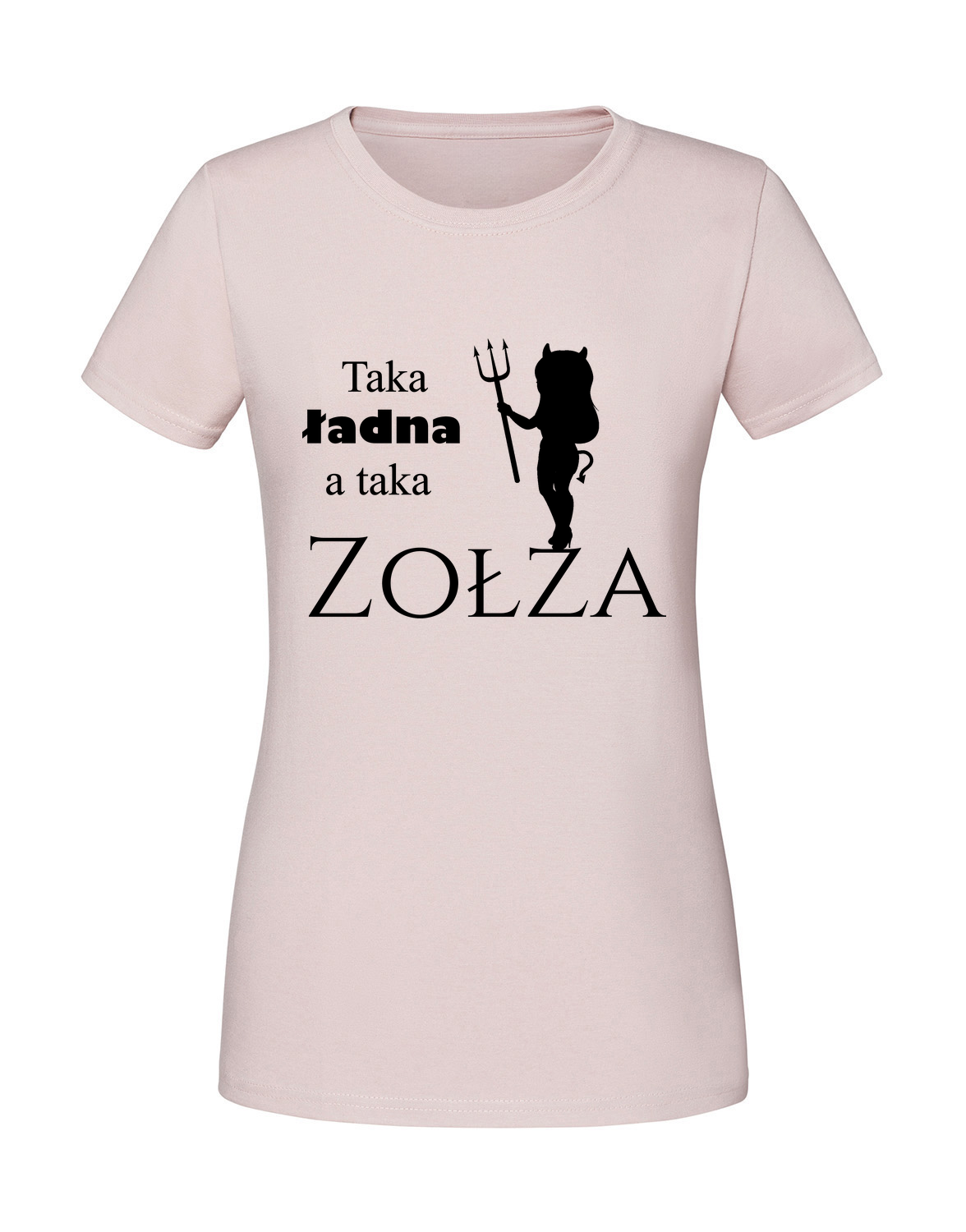 HH00035_pudrowy_roz.png Damska koszulka z nadrukiem – taka ładna a taka zołza - obrazek 1