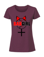 Damska koszulka  z nadrukiem – bad girl - obrazek 3