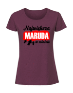 Damska koszulka  z nadrukiem – Największa Maruda w mieście - obrazek 3