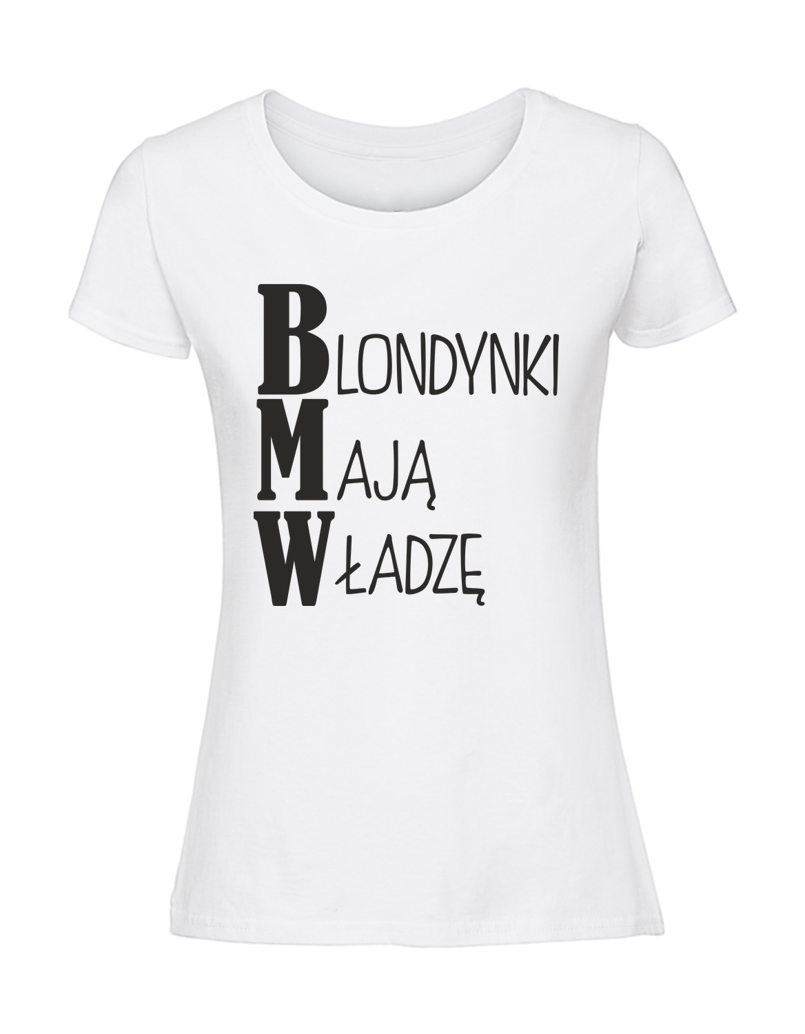 HH00078_biala.png Damska koszulka z nadrukiem – Blondynki mają władzę - obrazek 1