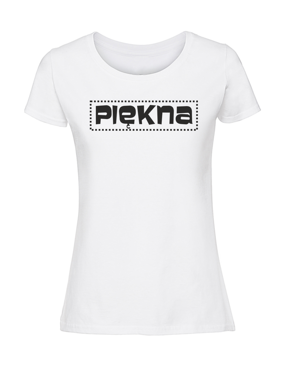 HH00084_biala.png Damska koszulka z nadrukiem – PIEKNA - obrazek 1