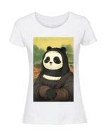 Damska koszulka  z nadrukiem – panda mona lisa - obrazek 4