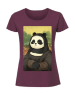 Damska koszulka  z nadrukiem – panda mona lisa - obrazek 6