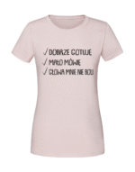 Damska koszulka  z nadrukiem – Dobrze gotuję mało mówię - obrazek 4