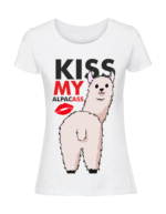 Damska koszulka  z nadrukiem – kiss my alpacas