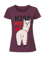 Damska koszulka  z nadrukiem – kiss my alpacas - obrazek 5