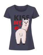 Damska koszulka  z nadrukiem – kiss my alpacas - obrazek 4