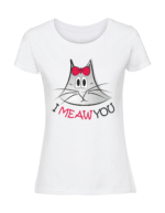 Damska koszulka  z nadrukiem – I meaw You - obrazek 4