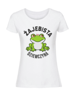Damska koszulka  z nadrukiem – ŻAJEBISTA DZIEWCZYNA - obrazek 4