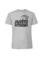 Męska koszulka  z nadrukiem – Janusz interesów
