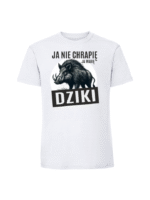 Męska koszulka  z nadrukiem – JA NIE CHRAPIĘ JA WABIĘ DZIKI v2 - obrazek 2