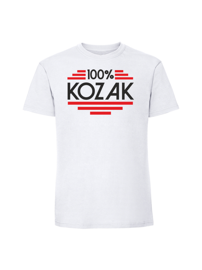 HU00031_biala.png Męska koszulka z nadrukiem – kozak - obrazek 1