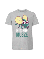 Męska koszulka  z nadrukiem – NIC NIE MUSZĘ v1 - obrazek 6