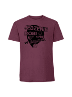 Męska koszulka  z nadrukiem – Jedzenie robi mnie w balona - obrazek 3