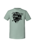 Męska koszulka  z nadrukiem – Jedzenie robi mnie w balona - obrazek 4