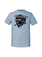Męska koszulka  z nadrukiem – Jedzenie robi mnie w balona - obrazek 2