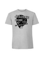 Męska koszulka  z nadrukiem – Jedzenie robi mnie w balona