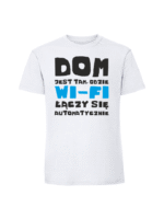 Męska koszulka  z nadrukiem – dom jest tam gdzie wifi - obrazek 4