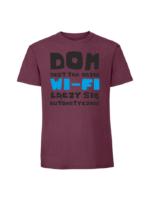 Męska koszulka  z nadrukiem – dom jest tam gdzie wifi