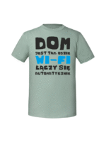 Męska koszulka  z nadrukiem – dom jest tam gdzie wifi - obrazek 2