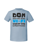 Męska koszulka  z nadrukiem – dom jest tam gdzie wifi - obrazek 3