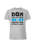 Męska koszulka  z nadrukiem – dom jest tam gdzie wifi - obrazek 5