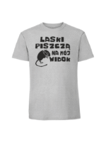 Męska koszulka  z nadrukiem – LASKI PISZCZĄ NA MÓJ WIDOK - obrazek 3