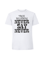 Męska koszulka  z nadrukiem – TRUE BELIEBERS NEVER SAY NEVER - obrazek 6