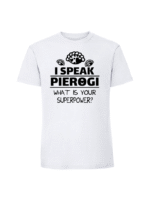 Męska koszulka  z nadrukiem – I speak pierogi - obrazek 5