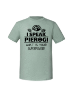 Męska koszulka  z nadrukiem – I speak pierogi - obrazek 4