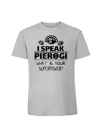 Męska koszulka  z nadrukiem – I speak pierogi - obrazek 3