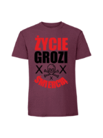 Męska koszulka  z nadrukiem – życie grozi - obrazek 4