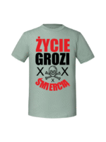 Męska koszulka  z nadrukiem – życie grozi