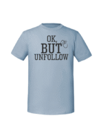 Męska koszulka  z nadrukiem – ok but unfollow - obrazek 5