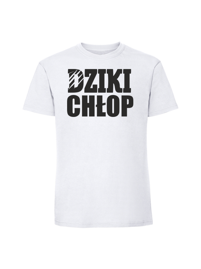 HU00188_biala.png Męska koszulka z nadrukiem – dziki chłop - obrazek 1