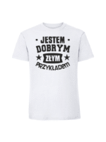 Męska koszulka  z nadrukiem – jestem dobrym złym - obrazek 4