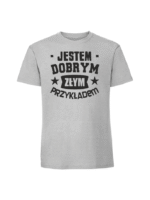 Męska koszulka  z nadrukiem – jestem dobrym złym - obrazek 3