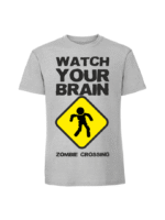 Męska koszulka  z nadrukiem – Watch your brain - obrazek 4