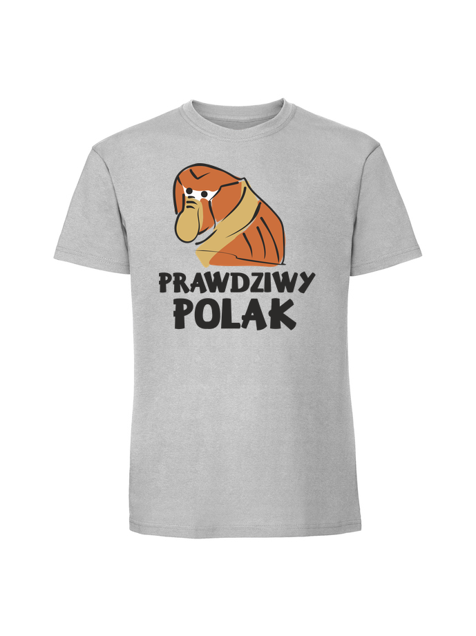 HU00217_pastelowy_szary.png Męska koszulka z nadrukiem – PRAWDZIWY POLAK - obrazek 1