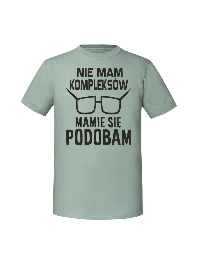 HU00218_mietowa.png Męska koszulka z nadrukiem – Nie mam kompleksów mamie się podobam - obrazek 1