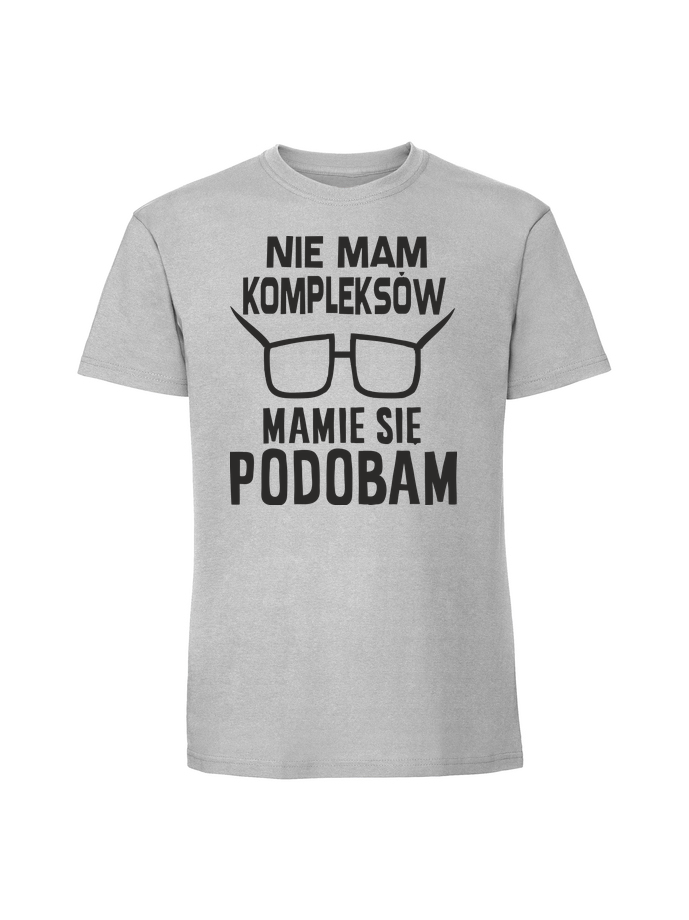 HU00218_pastelowy_szary.png Męska koszulka z nadrukiem – Nie mam kompleksów mamie się podobam - obrazek 4