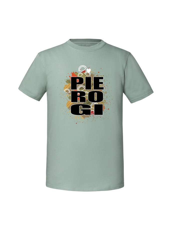 HU00221_mietowa.png Męska koszulka z nadrukiem – PIEROGI - obrazek 1